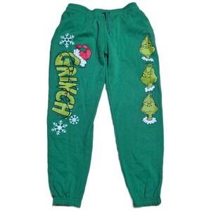 MAD Engine The Grinch Dr Seuss Fleece Sweatpants Joggers Mens‎ Size M Green